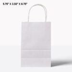 white paper bag with handle 5.75*3.50*8.75*