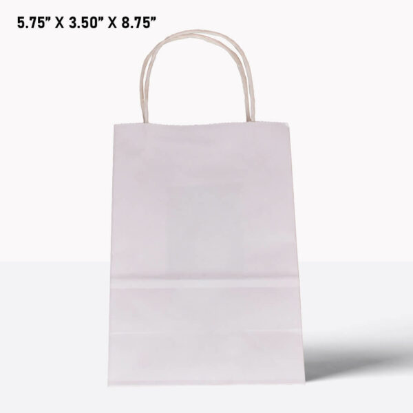 white paper bag with handle 5.75*3.50*8.75*