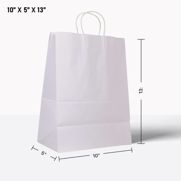 White paper bag with handle 10*5*13