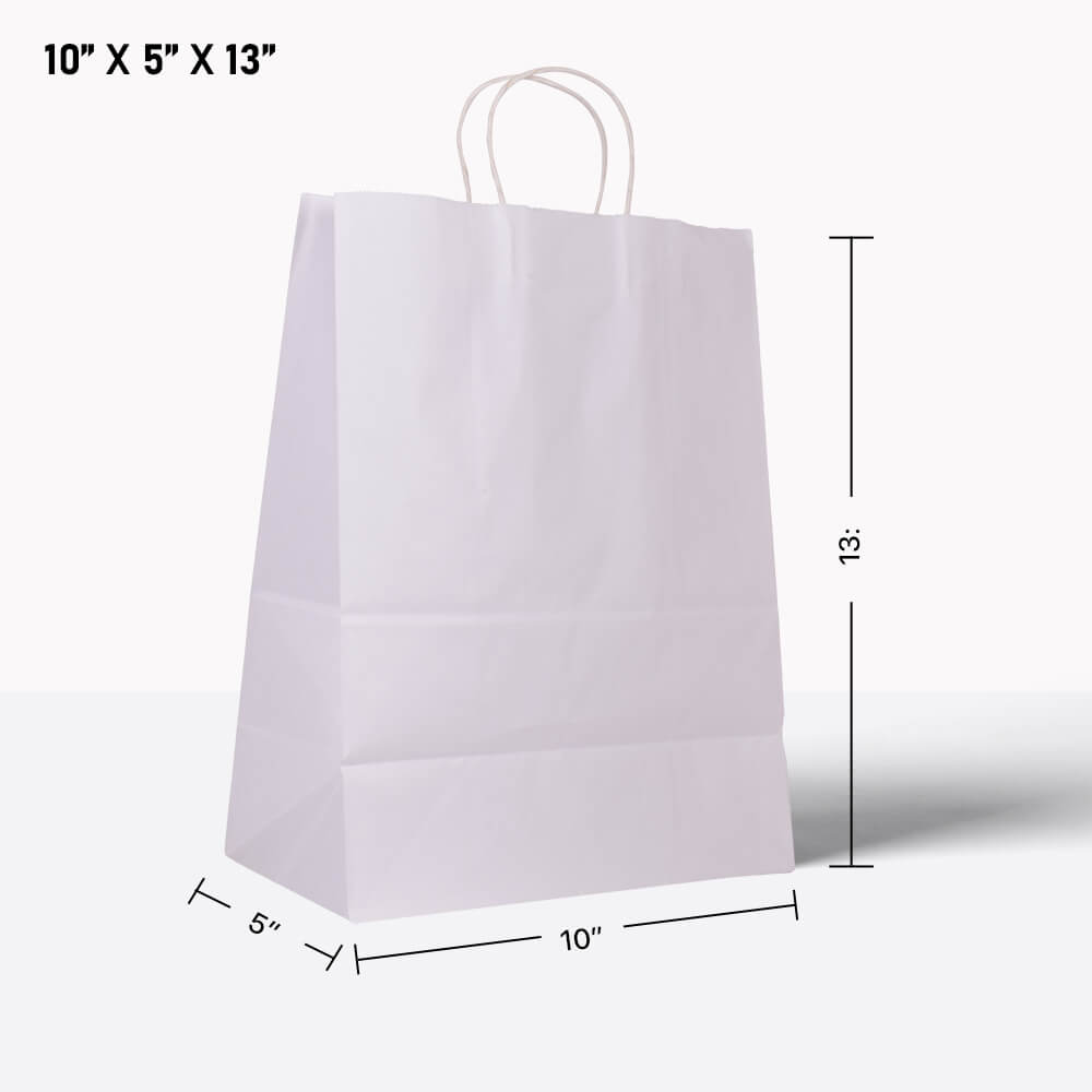 10-5-13-16-1 White paper bag with handle 10*5*13