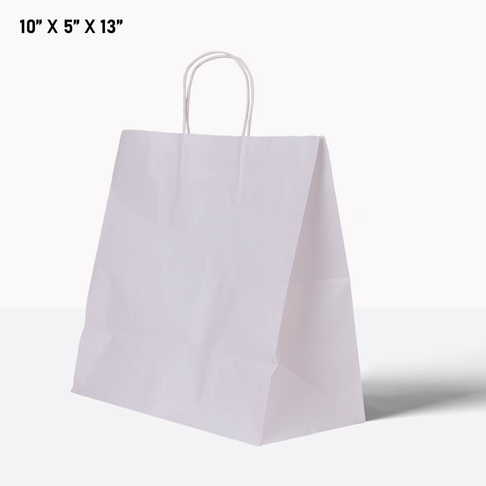 10-5-13-16-2 White paper bag with handle 10*5*13