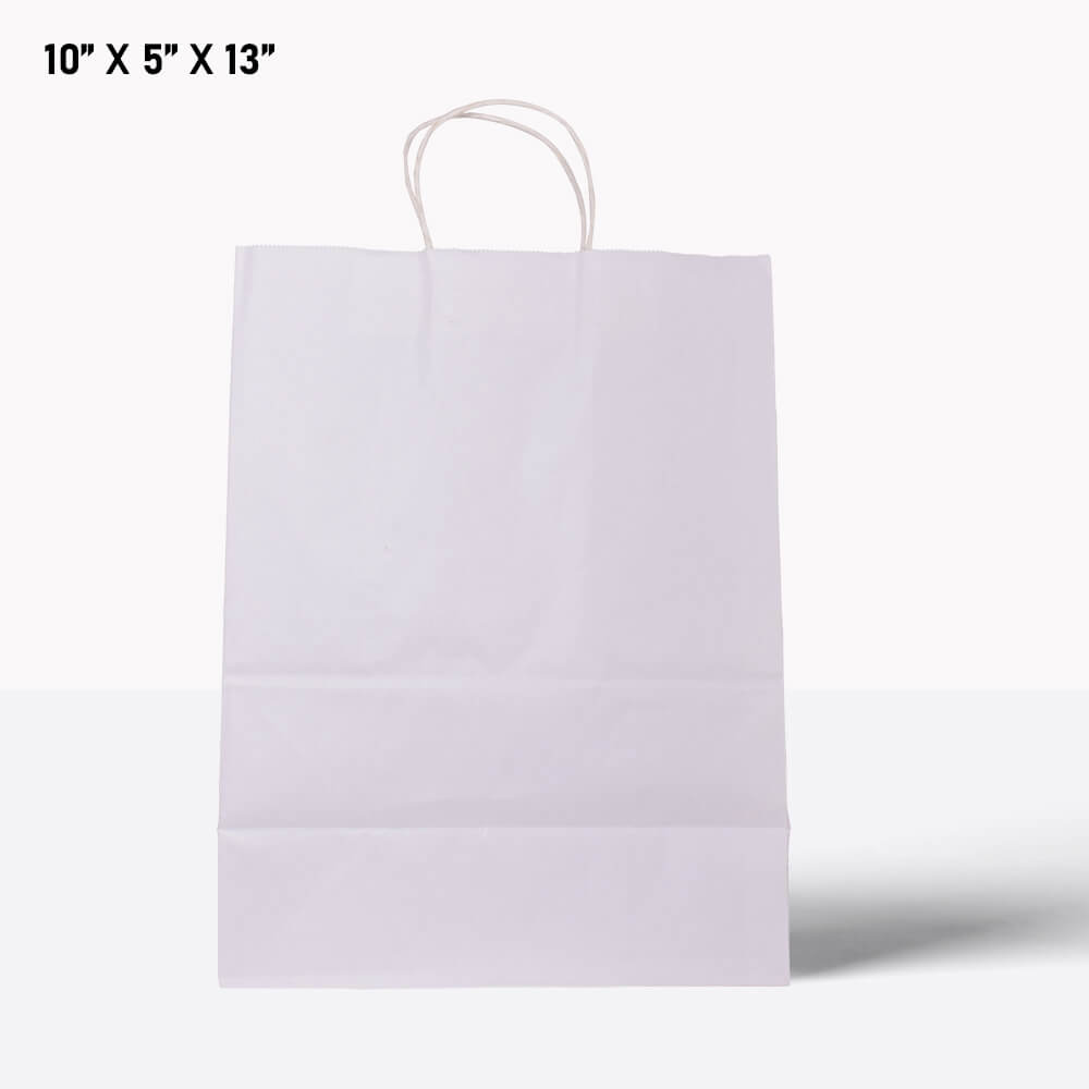 10-5-13-16-4 White paper bag with handle 10*5*13