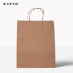 brown paper bag with handle 10*5*13