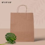 brown paper bag with handle 10*5*13