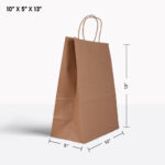 brown paper bag with handle 10*5*13