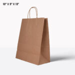 brown paper bag with handle 10*5*13