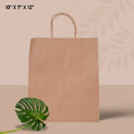 brown paper bag with handle 10*7*12