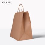 brown paper bag with handle 10*7*12