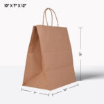 brown paper bag with handle 10*7*12