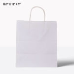 White paper bag with handle 10*7*12