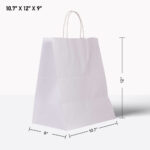 White paper bag with handle 10*7*12