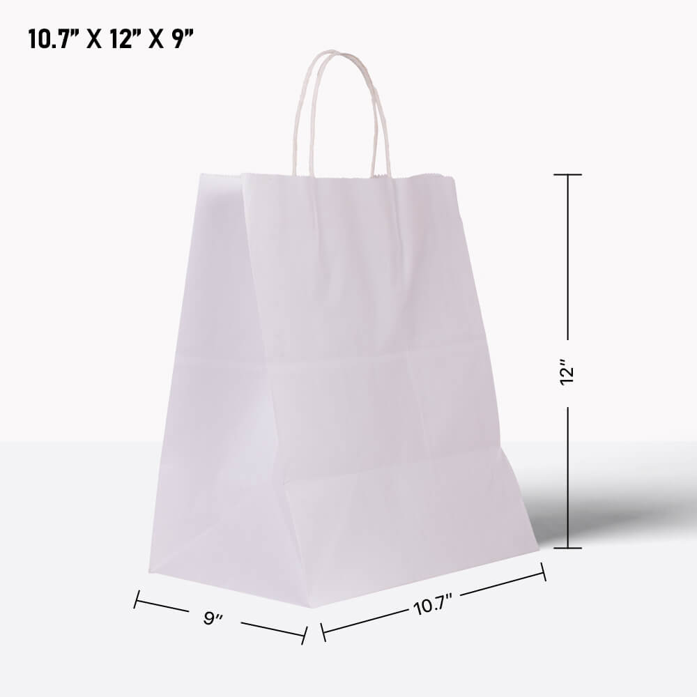 10-7-12-9-2 White paper bag with handle 10*7*12