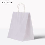 White paper bag with handle 10*7*12