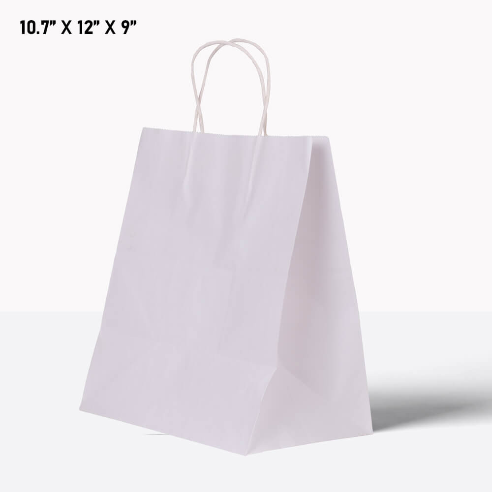 10-7-12-9-3 copy White paper bag with handle 10*7*12