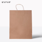 brown paper bag with handle 12*7*17