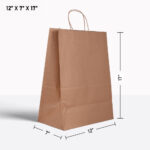 brown paper bag with handle 12*7*17