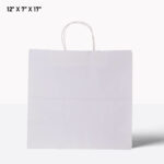 White paper bag with handle 12*7*17