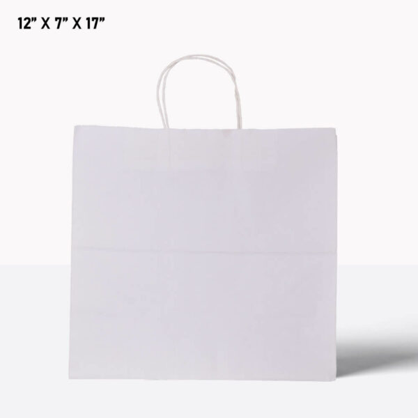 White paper bag with handle 12*7*17