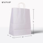 White paper bag with handle 12*7*17