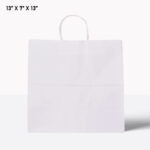 white paper bag with handle 13*7*13