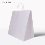 white paper bag with handle 13*7*13