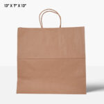 brown paper bag with handle 13*7*13