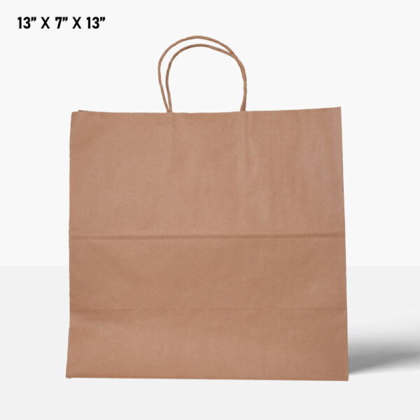brown paper bag with handle 13*7*13