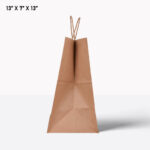 brown paper bag with handle 13*7*13