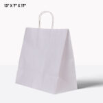 white paper bag with handle 13*7*17