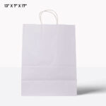white paper bag with handle 13*7*17
