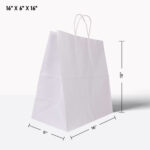 White paper bag with handle 16*6*16