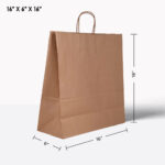 brown paper bag with handle 16*6*16