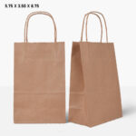 brown paper bag with handle 5.75*3.50*8.75*