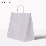 White paper bag with handle 8*5*15