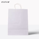 White paper bag with handle 8*5*15
