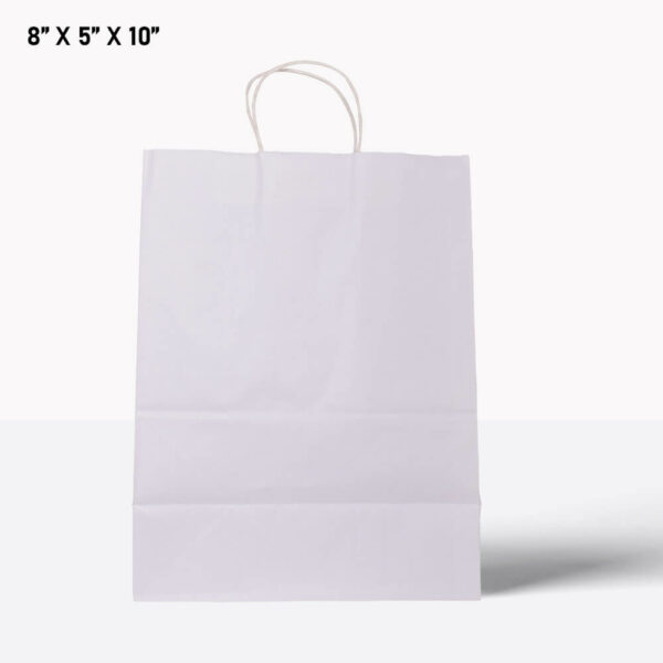 White paper bag with handle 8*5*15