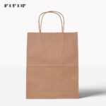 brown paper bag with handle 8*5*10