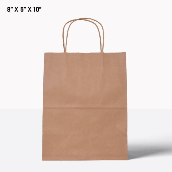 brown paper bag with handle 8*5*10
