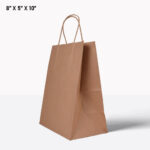 brown paper bag with handle 8*5*10